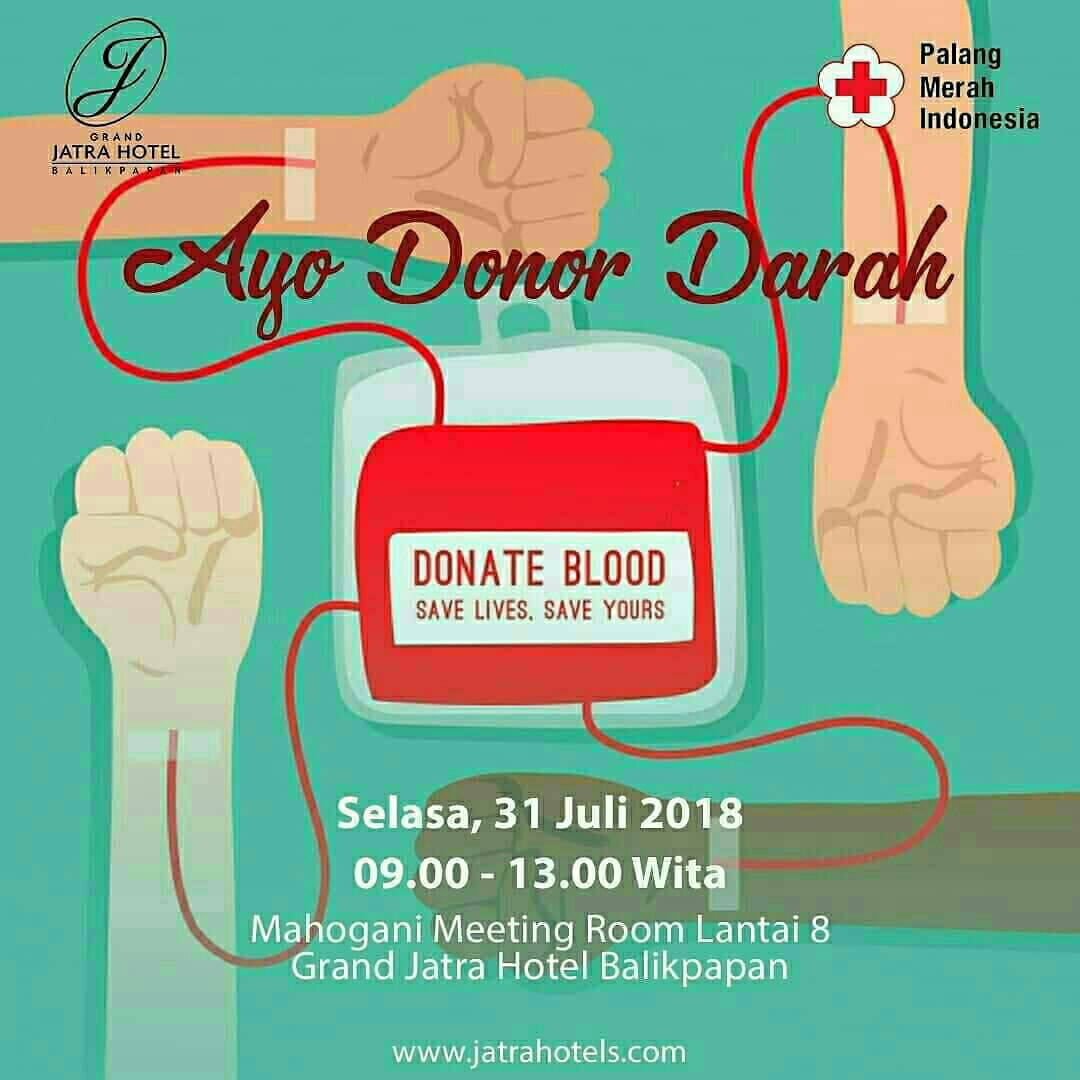 #INFO #Dondar #Balikpapan | 31 Juli 2018 | 09.00 - 13.00 | Grand Jatra Hotel. Jl. Jend. Sudirman 47. Gn. Bahgia. Balikpapan | @june_bfl cc <a href="/wargaBalikpapan/">IG: wargabalikpapan</a> <a href="/AkberBpn/">Akber Balikpapan</a> <a href="/DonorBpn/">Donor Balikpapan</a> @EventBPN