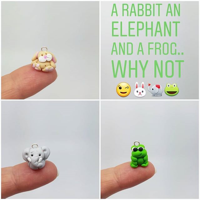 KarenDixonx's tweet photo. Mixing them up a little 😂
...
..
.
#littletinkersgifts #orangetreefairs #frog #elephant #rabbit #bunny #charm #characteranimals #cuteanimals #frogcharm #unique #rainbow #character #charms #beecharm #handmade #colourful #fimo #fimoartist #fimoart #cut… https://t.co/Ne3c7sxiNY https://t.co/fdPG0WMluh