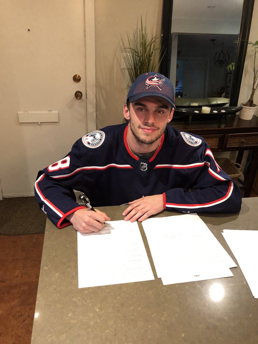 Liam Foudy (@foudshow) on Twitter photo Excited to sign my first NHL contract with the <a href="/BlueJacketsNHL/">Columbus Blue Jackets</a>!! Thank you to everyone who helped me along the way!! Excited to sign my first NHL contract with the <a href="/BlueJacketsNHL/">Columbus Blue Jackets</a>!! Thank you to everyone who helped me along the way!!