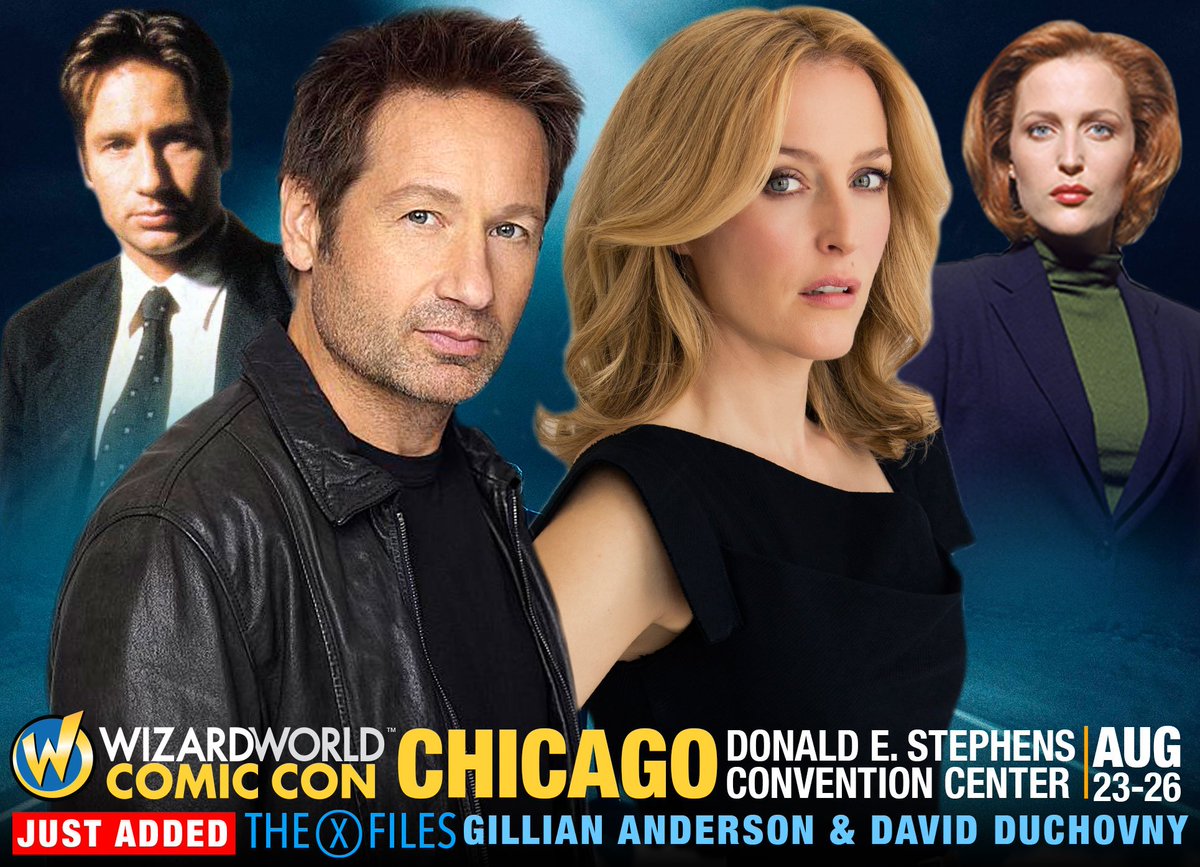 FANEXPOHQ's tweet photo. CHICAGO! The truth... is coming to town. We're SO EXCITED to announce @GillianA and @davidduchovny from X-Files are joining us for an extremely special appearance on SATURDAY and SUNDAY. Get your tix before they mysteriously evaporate: https://t.co/m4WFN7t07e https://t.co/wphMuq31CF