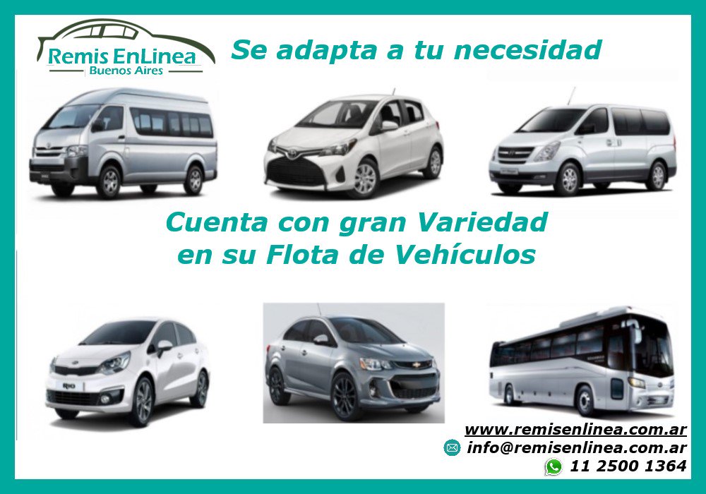 Diversidad de Autos
para su Traslado
Grupal o Individual

Web: remisenlinea.com.ar
Whatsapp: 11 2500-1364
Email: info@remisenlinea.com.ar

#RemisEnLinea #Remis #BsAs #Taxi
#FelizLunes #Traslado #BuenosAires
#Transporte #RemisBuenosAires #Ride
#Viaje #Turismo #BuenosAiresTaxi