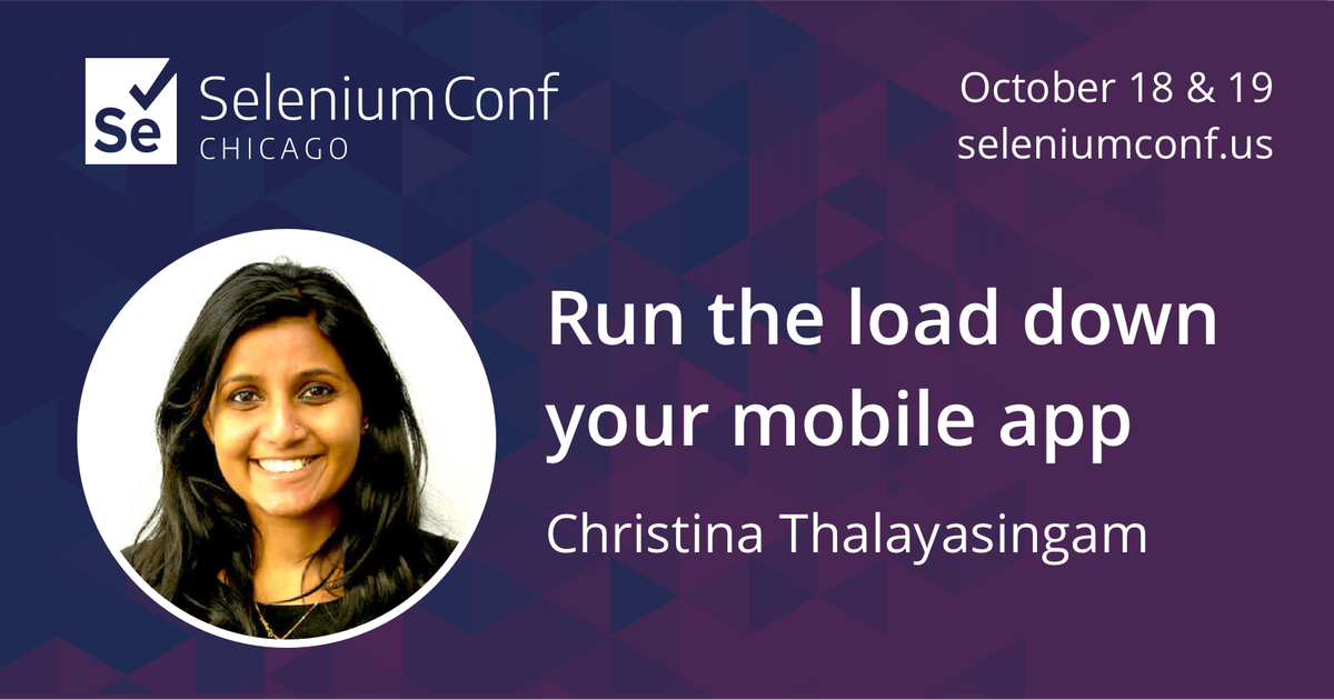 seleniumconf's tweet photo. Run the load down your mobile app – @ChristinaThalay dives into the importance of running performance tests on your mobile apps. #SeConfChicago – https://t.co/3ImcQ6laKp https://t.co/tbJ7TRms8r