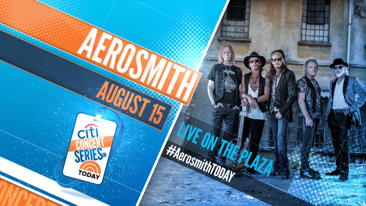 Aerosmith's tweet image. Aerosmith ready to ROCK the @TODAYshow , Wednesday, August 15, 2018!

#AerosmithTODAY

For more info visit: today.com/popculture/aer…