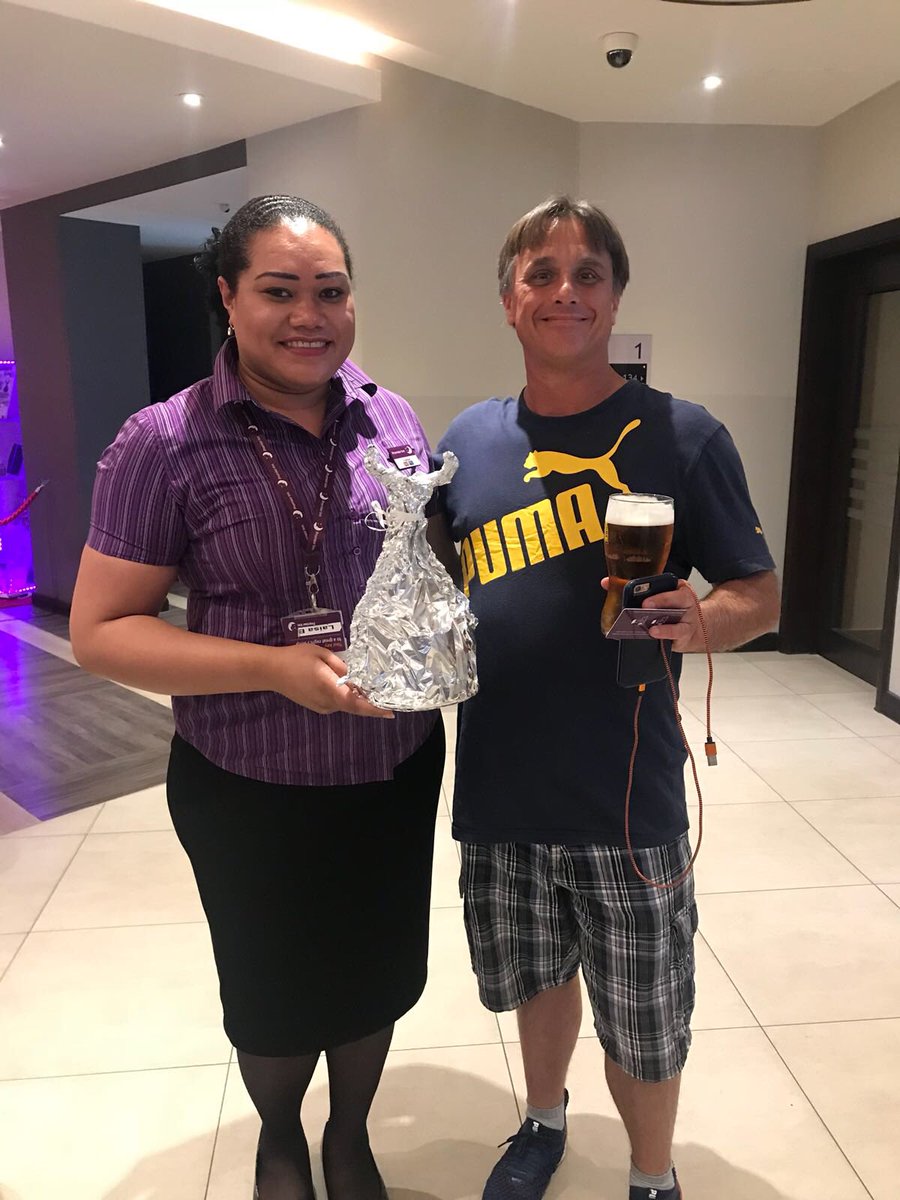 Guest’s gift to our Reception SL Laisa for having such a welcoming and friendly mannerism and providing excellent customer service during check-in and after they had settled ! <a href="/UJJWALCHAUDHAR7/">UJJWAL CHAUDHARY</a> <a href="/DesaDesmond/">Desmond Desa</a> <a href="/placemadebyyou/">A Place Made By You</a> @airportsmiles <a href="/SDEBDD/">simon ewins</a> <a href="/gary_villiers/">Gary De Villiers</a> @