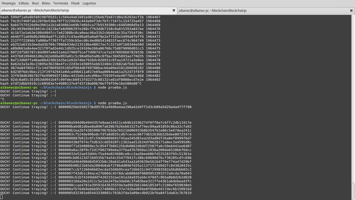 aitorjs's tweet image. Actual state: Trying to get a valid block for 0x1d07ffff bits.
Last milestone to have most of the server part. 🤠💪
♥! - Bizirik! - BZK #writeCode #blockchain #bitcoin