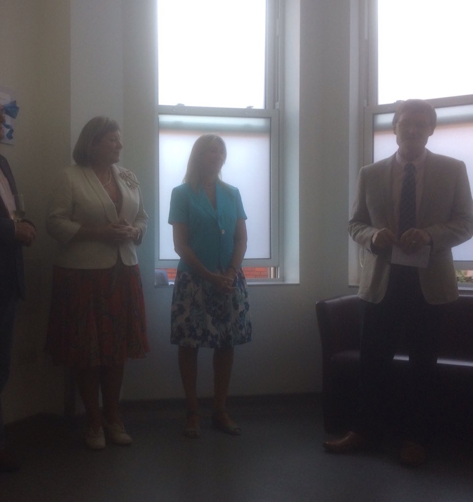 Helen Nellis (H.M. Lord Lieutenant for Bedfordshire),
On her left Deborah Inskip (Chairman, Bedford Hospitals Charity) and Dr Rob Oakley (Consultant Radiologist, rtd) at the celebration of Bedford 
Hospitals new MRI Scanner funded by Bedford Hospitals Charity