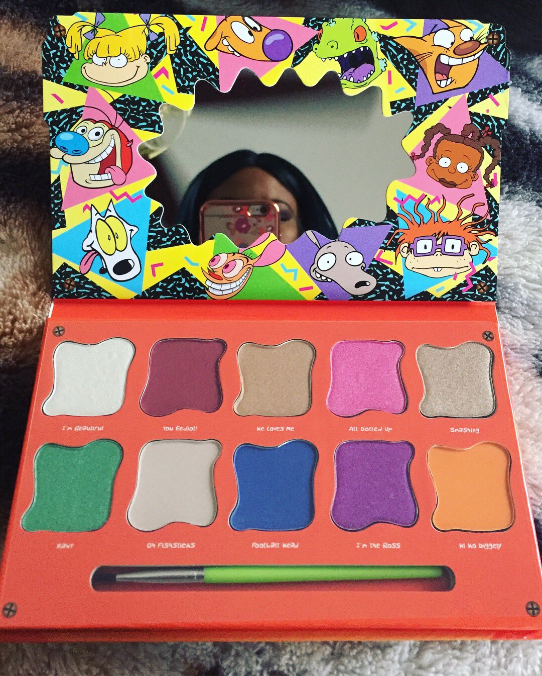 Moon Goddess Cosmetics Accessories On Twitter Finally Got My Hands On The Nickelodeon Eyeshadow Palette 90skidforever Nickelodeon Nickelodeoneyeshadowpalette Eyeshadowpalette Palette Makeup Makeuppalette Nicktoons 90s