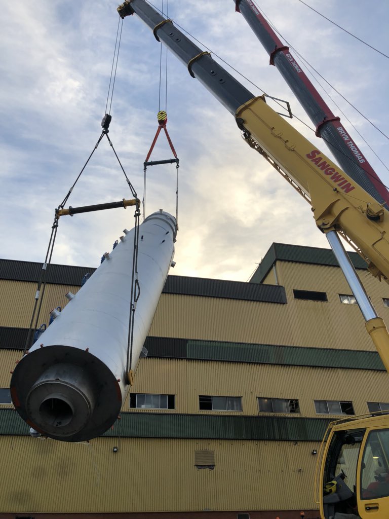 SangwinPlant's tweet photo. What a weekend.....@SangwinPlant - #granddesign #installation and #deodoriser #installation #heavyliftdivision #projectmanagement #turnkeyproject #contractlift Thanks @BTCRANES , @OctoVisionMedia and the #customers #teamworkmakesthedreamwork https://t.co/XcS2fNSd7a
