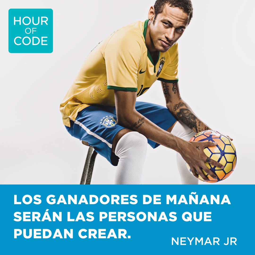 HoraDelCodigoCL's tweet image. El gran @neymarjr es uno de los grandes deportistas en el mundo 🌎 que apoya el movimiento la #HoraDelCódigo 👏👏

¿Te animas a crear?

#programaelfuturo 🚀