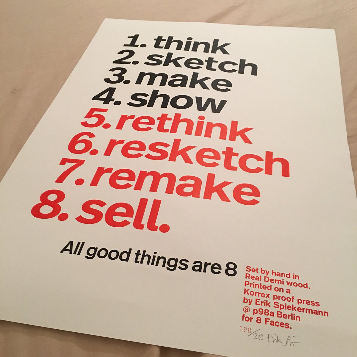 fb42's tweet image. My @8faces print has just arrived. #typography #letterpress 🔤💙 Thanks @elliotjaystocks.