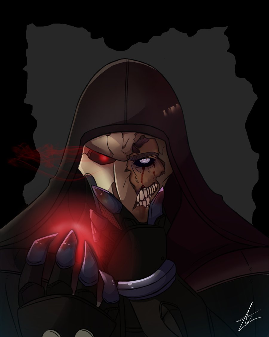 “Spoopy reaper art!! #reaper #overwatch #gabrielreyes” .