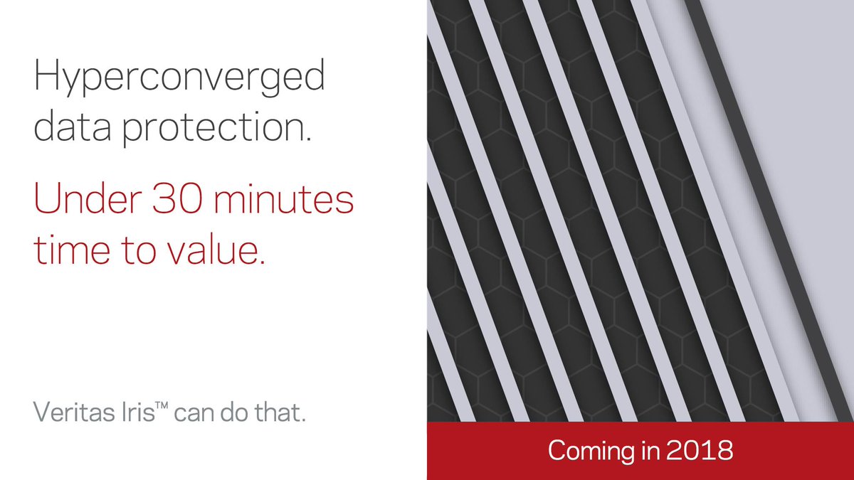 VeritasTechLLC's tweet photo. Something is coming in 2018. It’s powerful, scale-out, and simple hyperconvered data protection from core to cloud. And we call it #VeritasIris. Discover what Veritas Iris can do for your organization. https://t.co/DMO7NXcFrn https://t.co/xsJ1EeAS8j