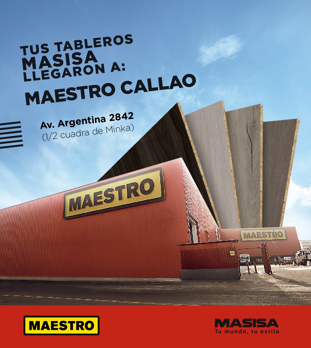 MasisaPe's tweet photo. ¡Masisa llegó a Tienda Maestro Callao!
En Fiestas Patrias, disfruta de nuestro productos, más cerca de ti.
#MasisaContigo https://t.co/yfmRV6bayL