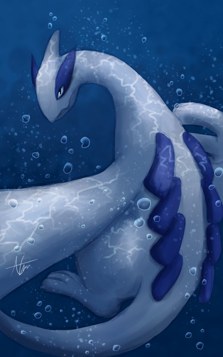 luna 🌙 on X: Guardian of the Seas It's been a while since I draw  something, so here you have Lugia. I had so MUCH fun with the bubbles and  underwater background. 