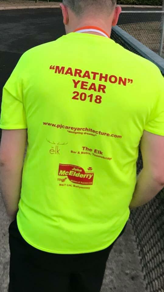 PJArchitecture's tweet photo. Delighted to be able to sponsor #RasharkinRunners in this their Marathon year for @macmillancancer. Great turnout @BmenaRunners Broughshane Run this evening. https://t.co/mPvXL9lv0v