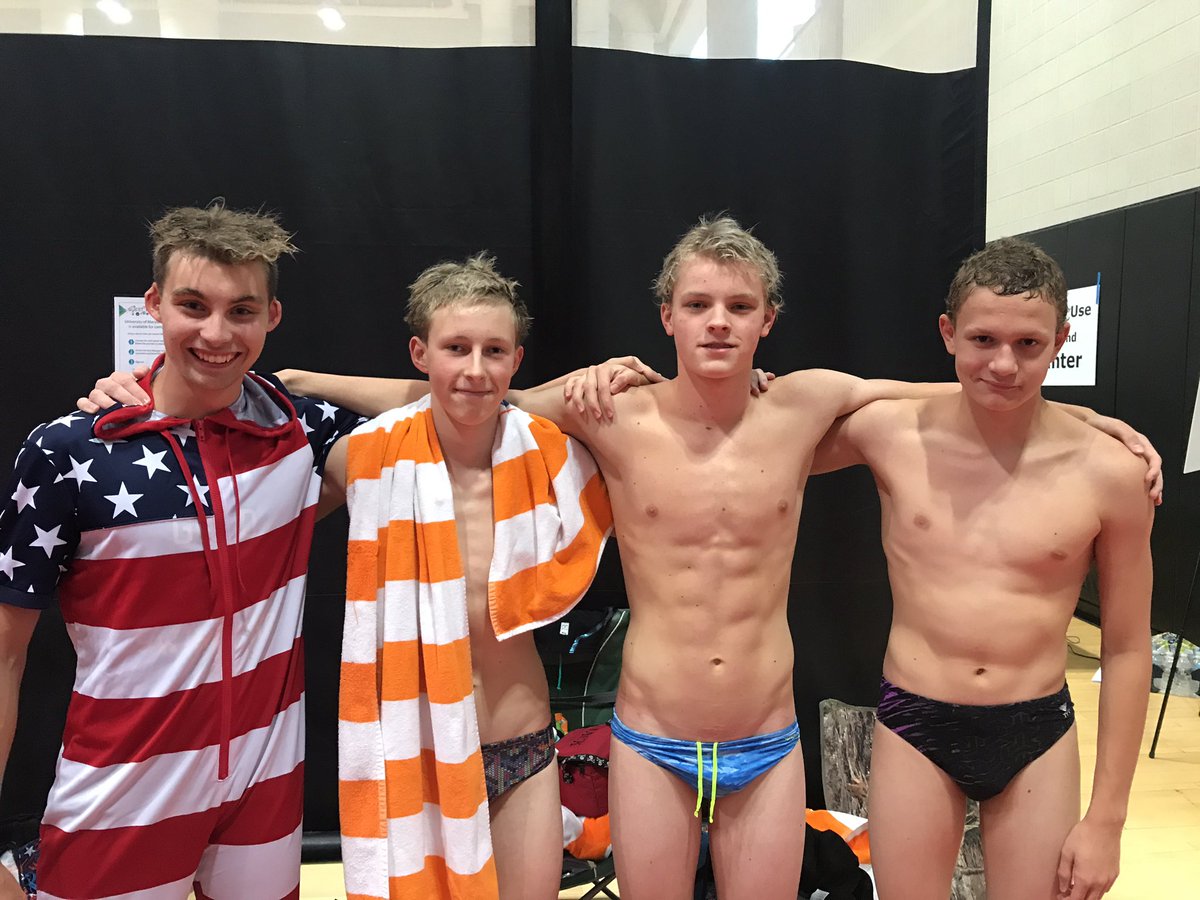 GOLD_Swimming's tweet photo. Boys break Team LC relay record in the 200 Free on day 1! 1:41.11 https://t.co/23sBqBVobT