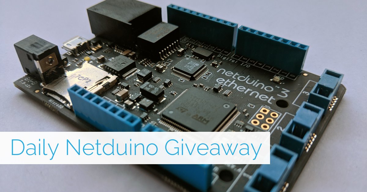 wildernesslabs's tweet image. Win a FREE #Netduino 3 Ethernet and get hacking! Submit your entry sweepstakes by Wed., Aug 15 for a chance to win: bit.ly/NetduinoSummer…