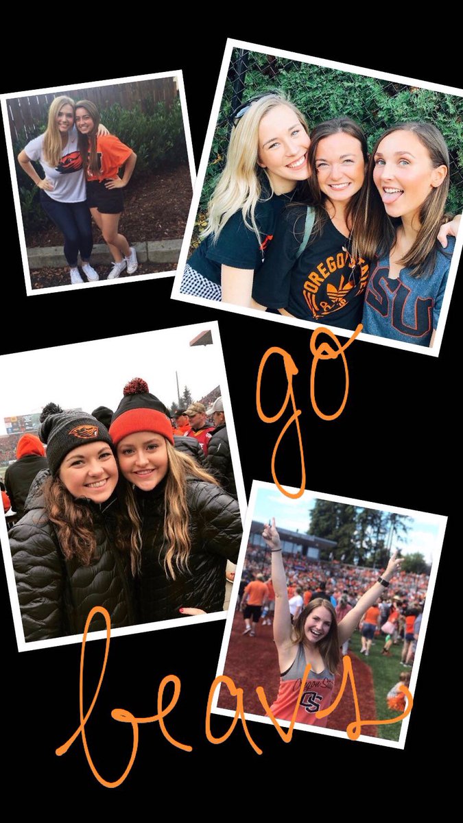 Nothings better than cheering on your favorite team with your sisters 🖤✨ Go Beavs!