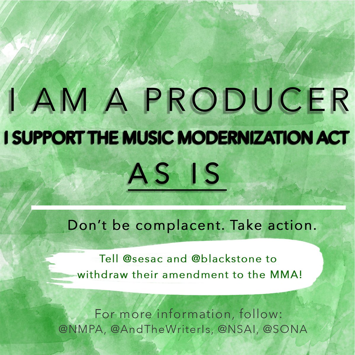 AlexGhenea1's tweet photo. I am a Producer and I support the #musicmodernizationact as is! @sesac and blackstone,… https://t.co/npEEkdN9km