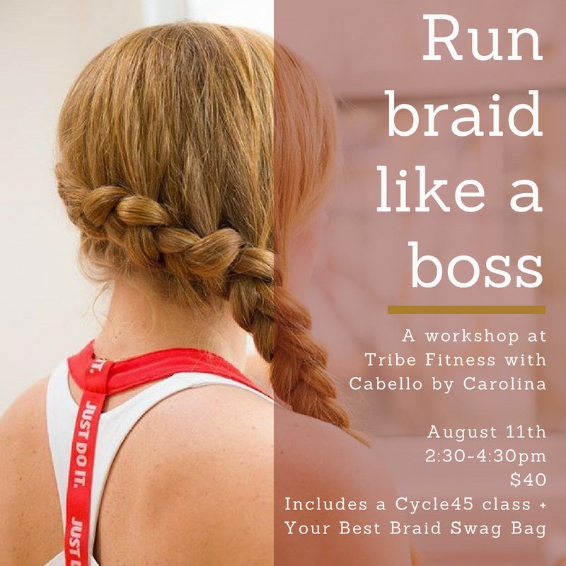 kardiaathletica's tweet photo. Run Braid Like A Boss! Join us August 11th at 2:30pm for an athletic braid workshop and #Cycle45.
Learn three go-to braids: a fishtail, french, and dutch braid, plus some easy tricks so they look their best, and leave with a great braid hair kit. Details: https://t.co/KdQtakN13K https://t.co/We34CckzYs