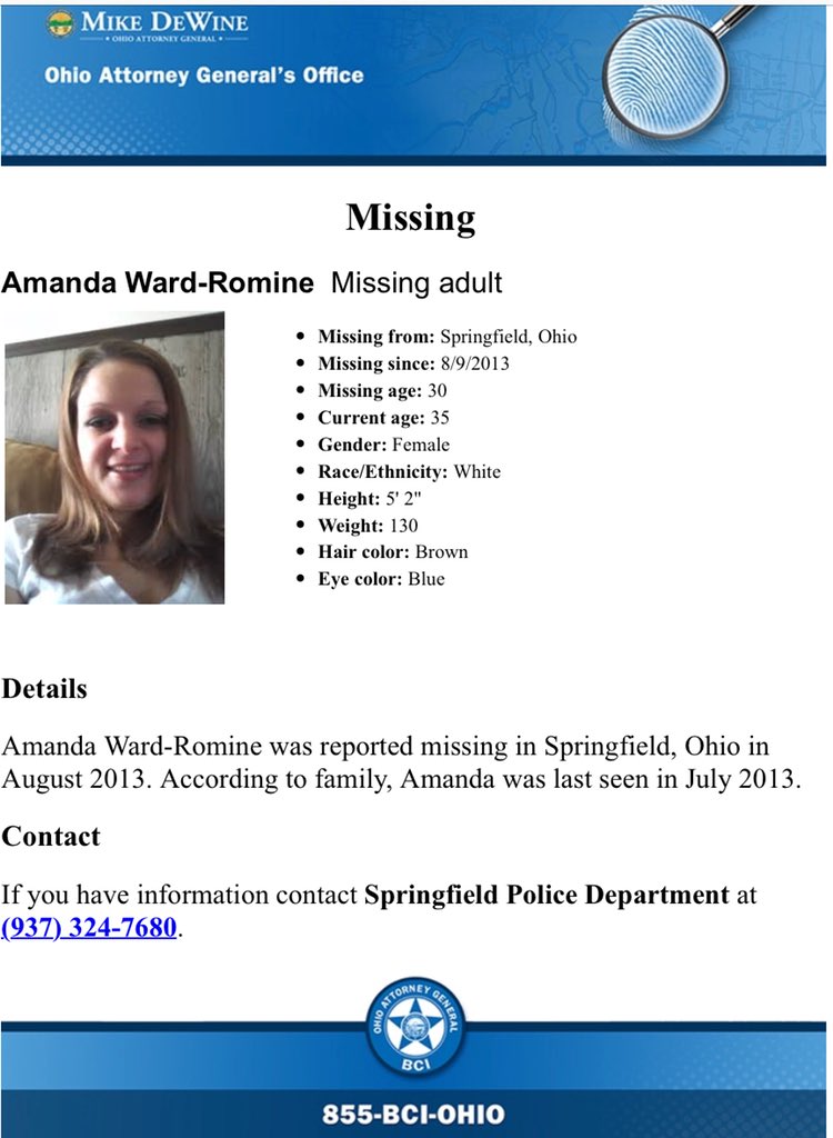 missing_ohio's tweet image. We have had many families with missing loved ones reach out so we can help tell their stories. Chapter Six of #MissinginOhio  will be #AmandaWardRomine. I look forward to speaking with her sister tomorrow. #missing #ohio #truecrime #Missingperson