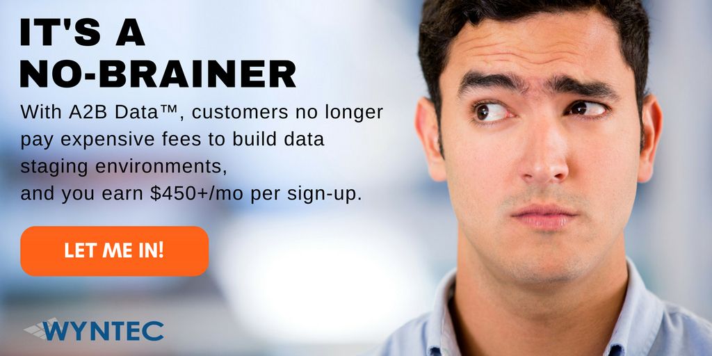 A2BData's tweet image. Simple process, you link our product with your connections, they download and use for free,  they see the benefit of never having to manually code their Data Staging environment again. you get residual commissions for 12 months. Easy! Sign up:buff.ly/2FsqliT#Digita… #DataStaging