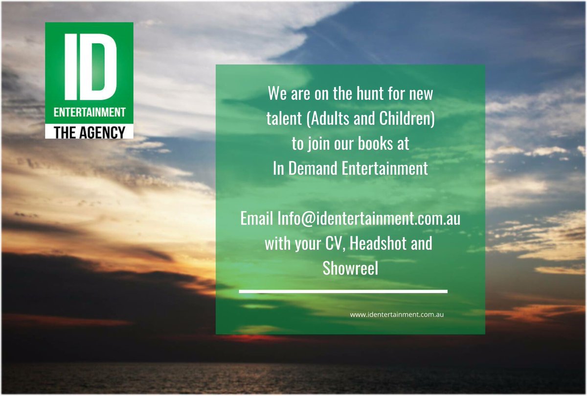 InDemandEnt's tweet image. Looking for new talent to join our books! identertainment.com.au