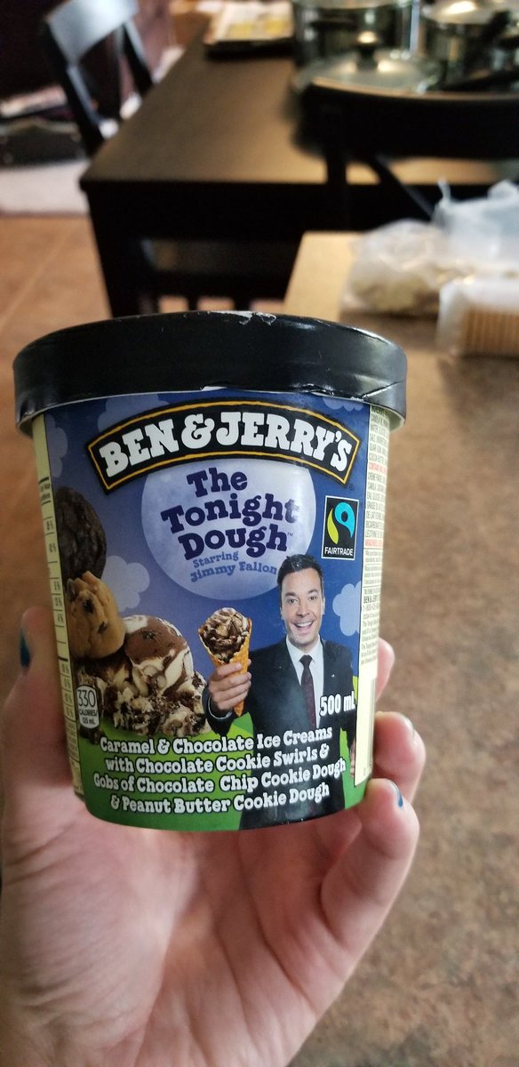 Scotty_Fan96's tweet photo. Been trying to find @jimmyfallon's The Tonight Dough #benandjerrys ice cream since it came out! Finally found some, it's hard to find...at least in Canada! It was worth the wait! So yummy! @FallonTonight #Canadianfan #thetonightdough #thetonightshowwithjimmyfallon https://t.co/CmLF7mWJin