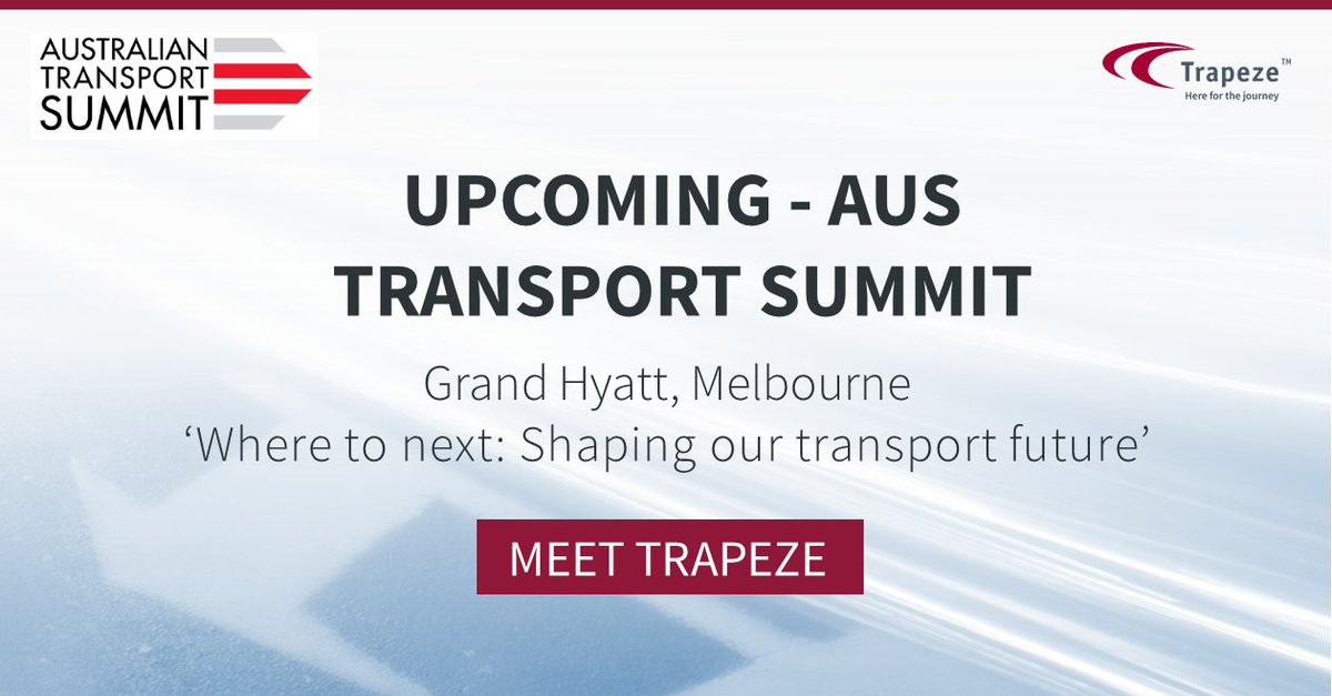 trapezegroupAP's tweet photo. Attending the AUS Transport Summit 9 August? Get in contact with our team (info@trapezegroup.com.au) to arrange a time to catch-up! @UITPANZ #ATS18 https://t.co/UgBCjGwdTz