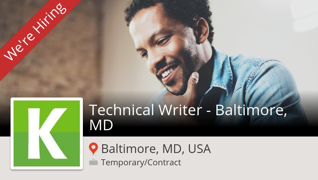TheLaraghHardin's tweet photo. #KellyServices is hiring! #Technical Writer - Baltimore, #MD in #Baltimore, apply now! #job https://t.co/R1LyXiDQpB https://t.co/UcJrPicx3N