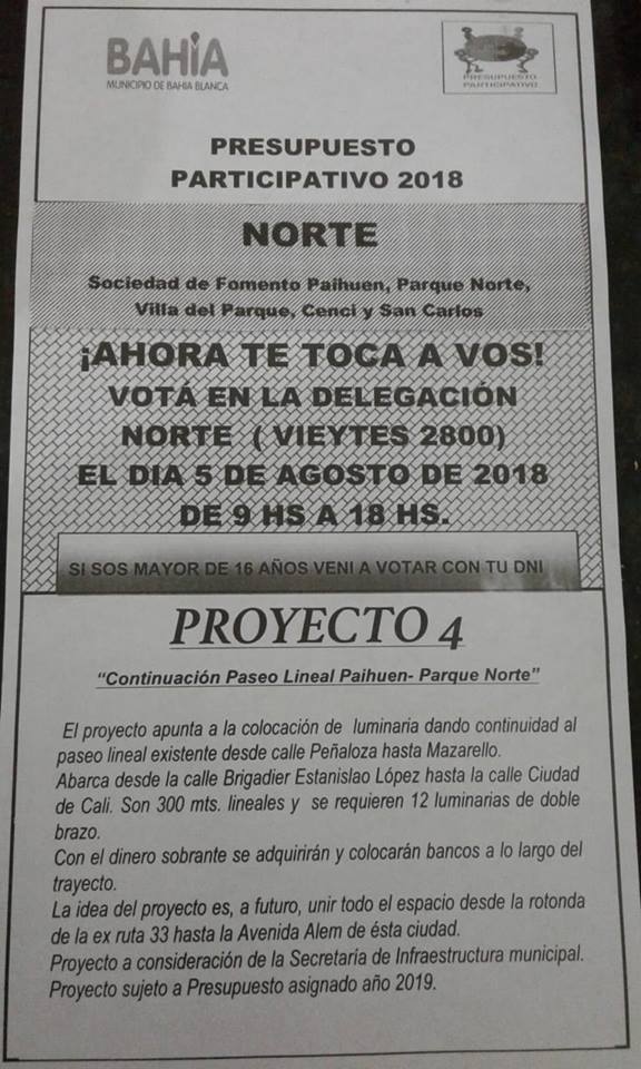 bparquenorte's tweet photo. El 5 de Agosto TE ESPERAMOS!!! TU VOTO es por importante para seguir con  el paseo lineal hasta Av. Alem... Sociedad de Fomento Parque Norte https://t.co/vtX8yk5xzR