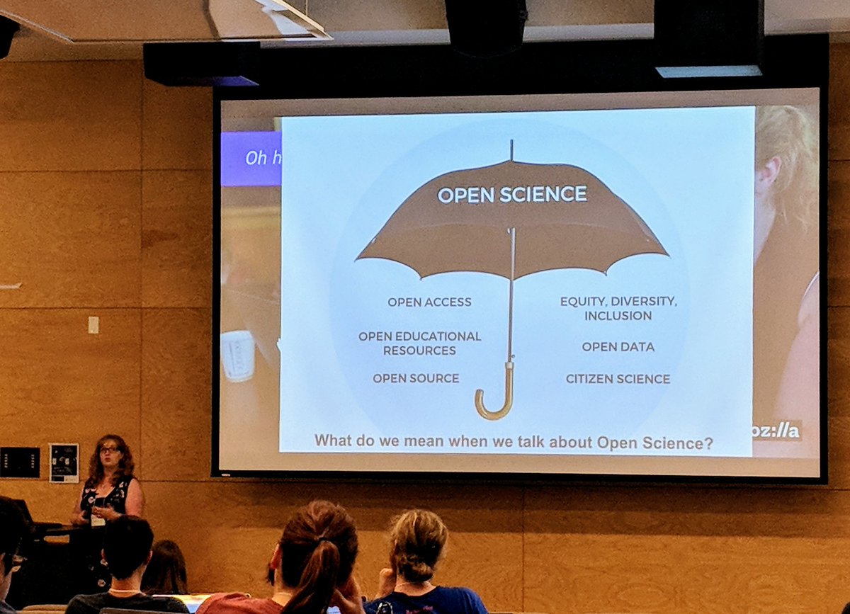 kristinarapuano's tweet photo. Open science isn't just about sharing your data/code! @kirstie_j on defining open science as public and participatoryโthis includes diversity, equity, access to education and valuing citizen contributions. @neurohackademy #openscience #NH18 #neurohackademy2018 https://t.co/4szSkhCxaD