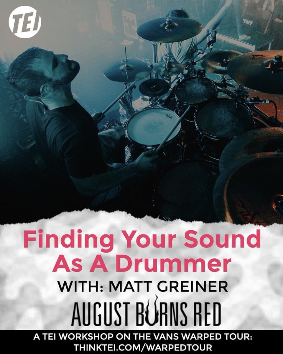 Ent Institute (@thinktei) on Twitter photo We’re excited to announce that <a href="/mattgreiner/">Matt Greiner</a> is back for the last few dates of the <a href="/vanswarpedtour/">Vans Warped Tour</a>! Tickets are available at our TEI tent and at thinktei.com/mattgreiner! #augustburnsred #abr #matthewgreiner #warpedtour #vanswarpedtour #easchoolofmusic #thinktei We’re excited to announce that <a href="/mattgreiner/">Matt Greiner</a> is back for the last few dates of the <a href="/vanswarpedtour/">Vans Warped Tour</a>! Tickets are available at our TEI tent and at thinktei.com/mattgreiner! #augustburnsred #abr #matthewgreiner #warpedtour #vanswarpedtour #easchoolofmusic #thinktei