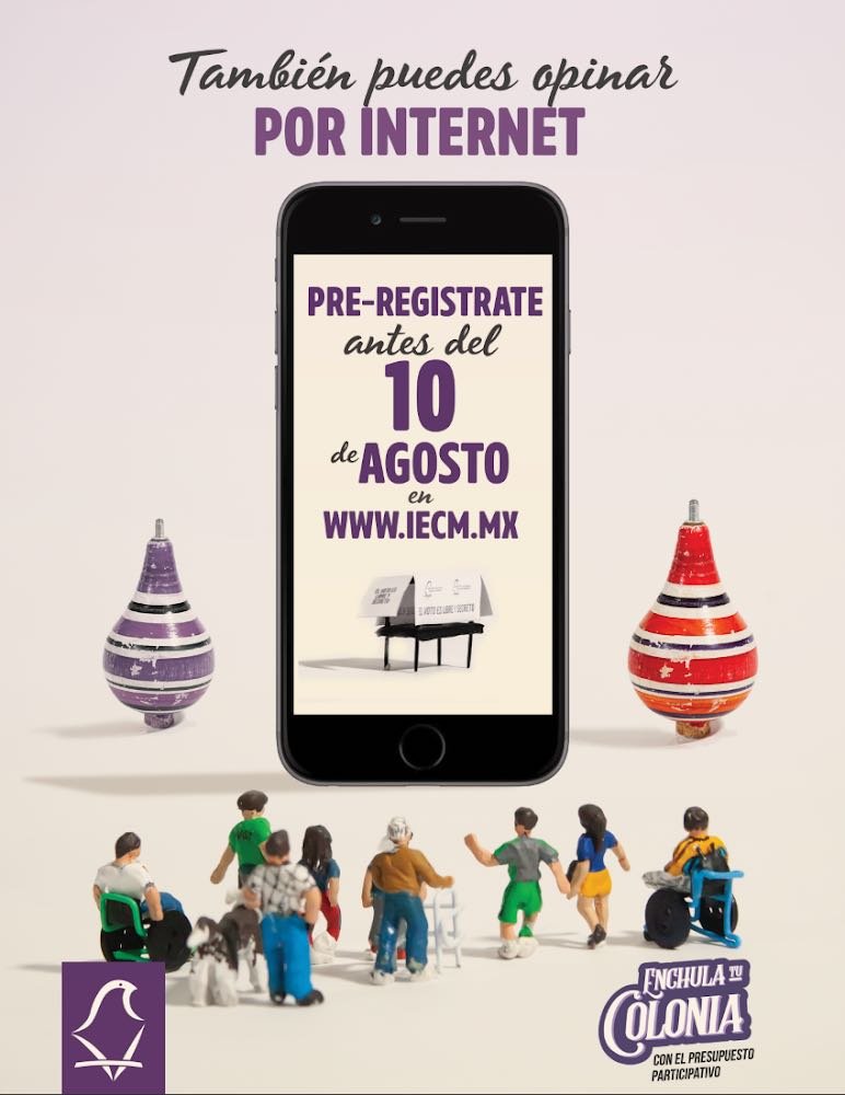 Chilangas y chilangos que vivan en la Ciudad de México, tienen hasta el 10 de agosto para poder pre-registrarse para opinar por internet en la Consulta Ciudadana sobre Presupuesto Participativo. 

#EnchulaTuColonia, hazlo aquí 👉 iecm.mx/www/sites/ench…