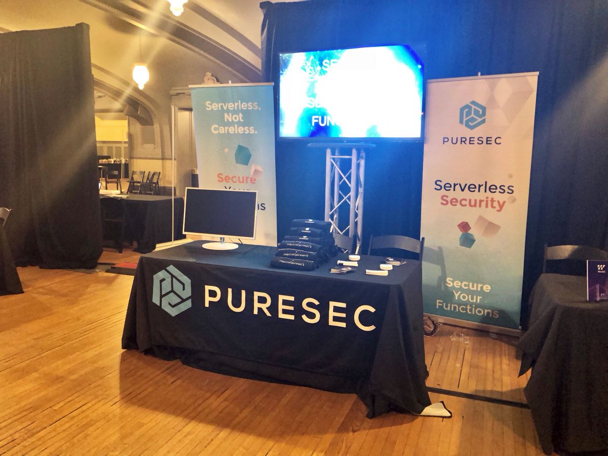 PureSecTeam's tweet image. We are ready for @Serverlessconf. Looking forward to seeing you in our booth. #AWSLambda #serverless #ServerlessSecurity