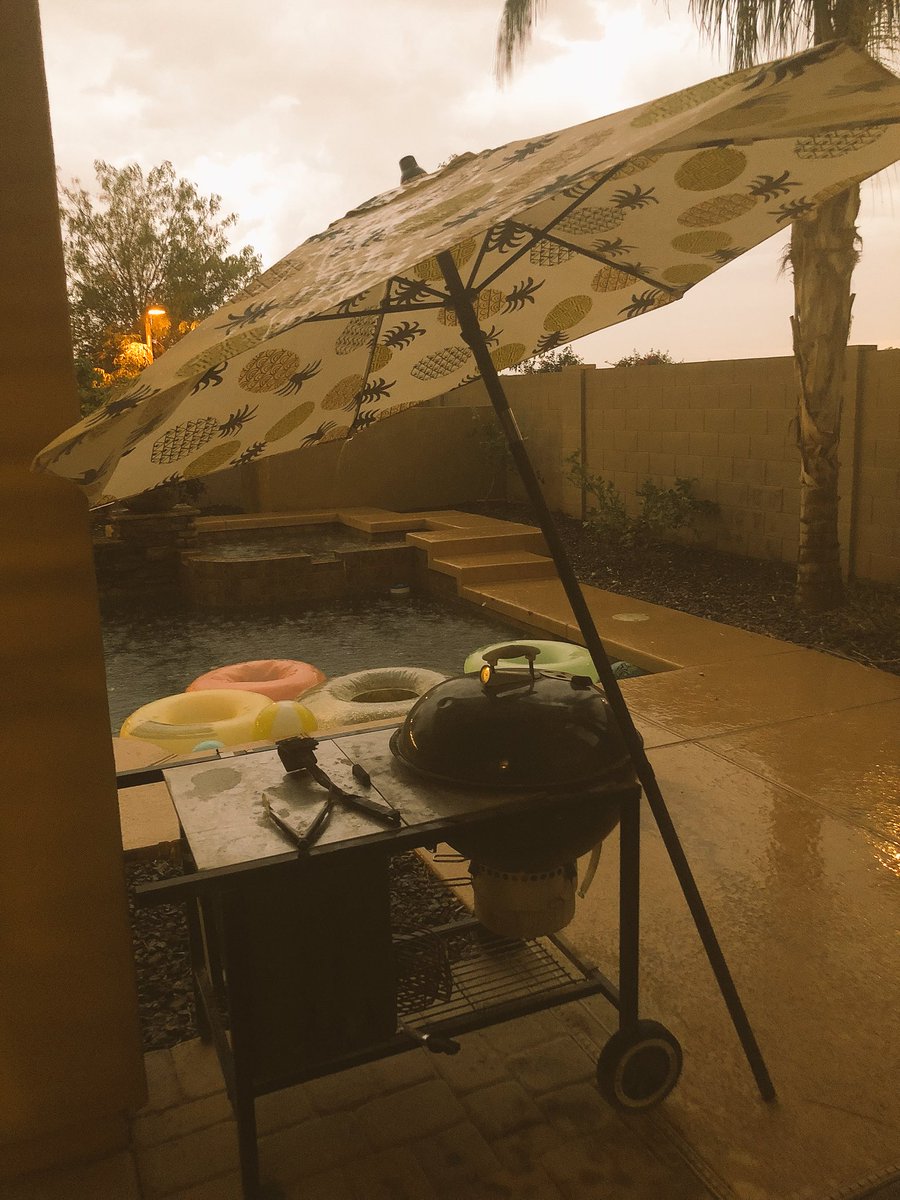 A little rain storm ain’t gonna stop my BBQ! #AZSummer