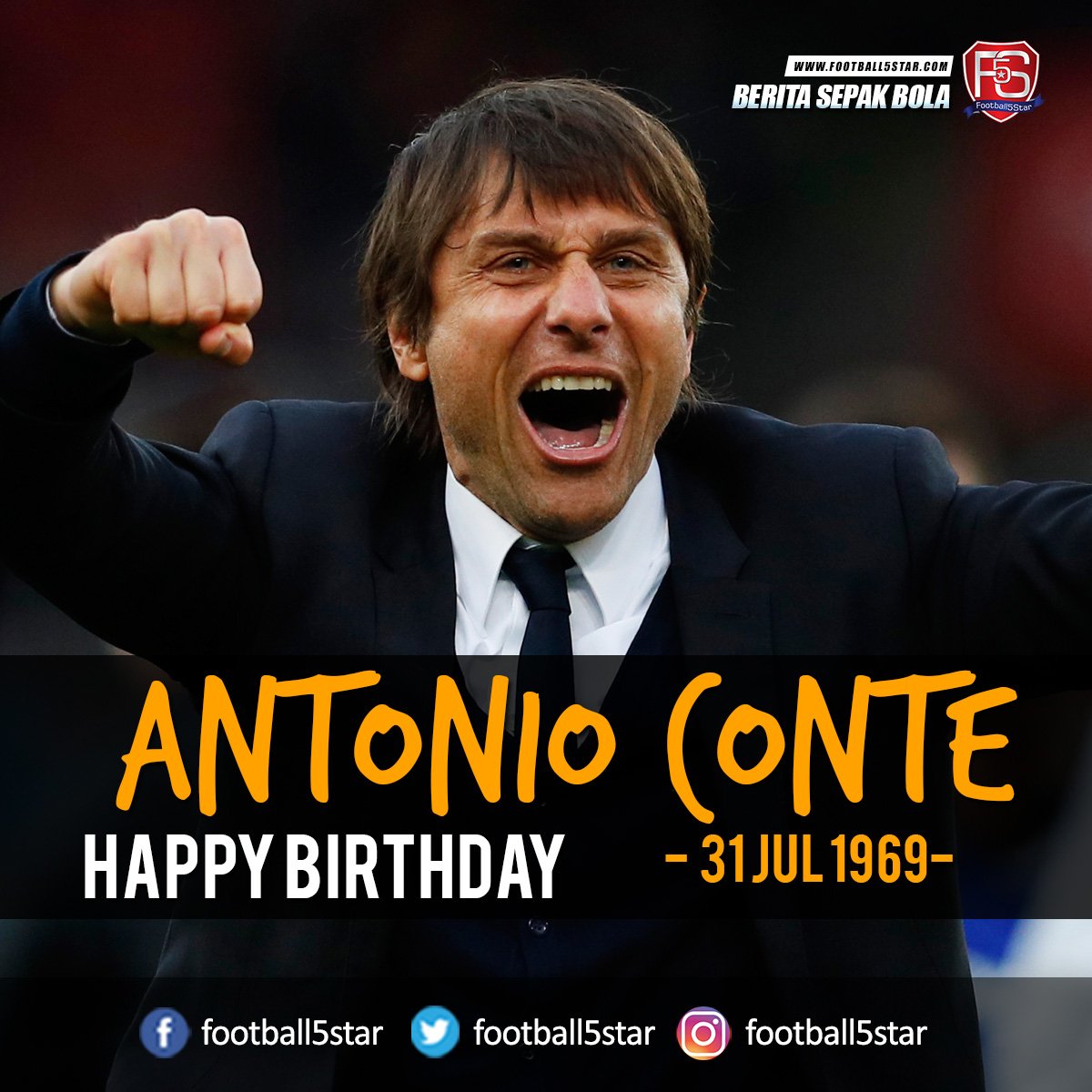 Happy Birthday Antonio Conte, 31 Jul 1969.    