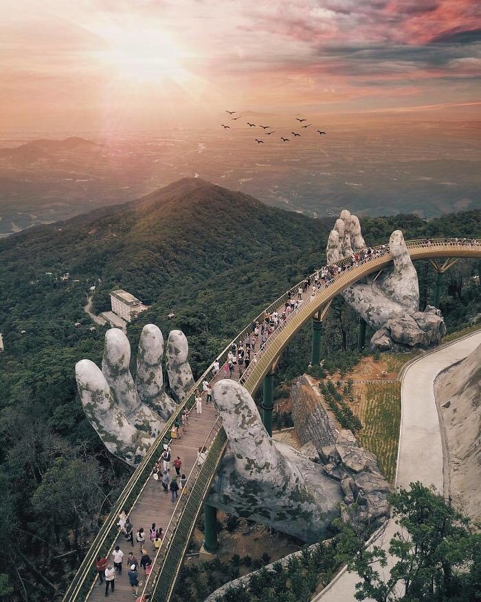 OneGoodMan77's tweet image. Golden Bridge Vietnam