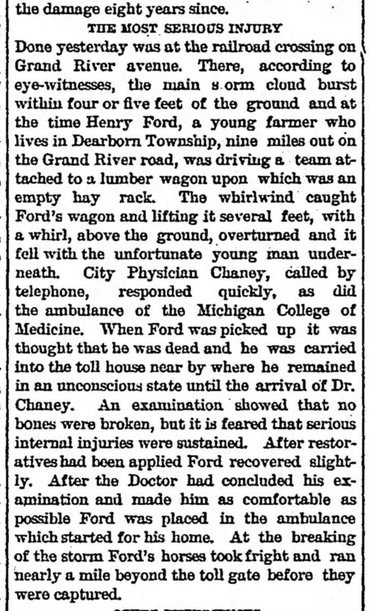 1883 : Henry Ford Dodges Death