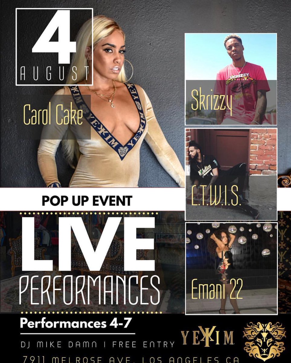 IamCRod's tweet photo. THIS SATURDAY IM PERFORMING AT #Yekim 4pm-7pm THE 1st official #ShowcaseSaturdays on Melrose ๐Presented by @yekimclothing ๐ฆ This weeks featured artists @iamcrod @youngscrap @ltwis_ & more ๐ค ๐ฝ Sounds by @mikedamn from #dormtainment ๐ฝ https://t.co/9rekJ7XvyY