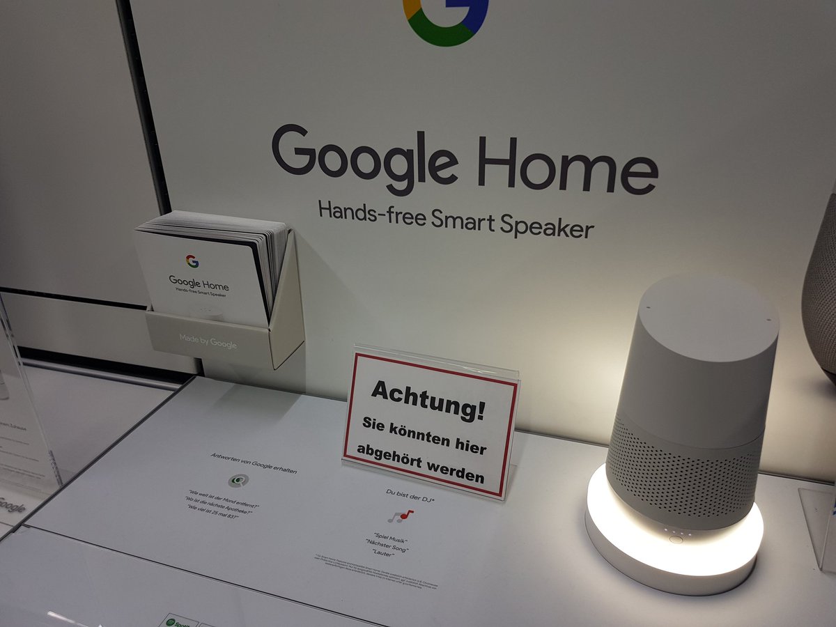 MartinKlierDBA's tweet image. Die Auslage lädt doch direkt zum Kauf ein. ;) #GoogleHome @Google #privacy #assistantgoogle