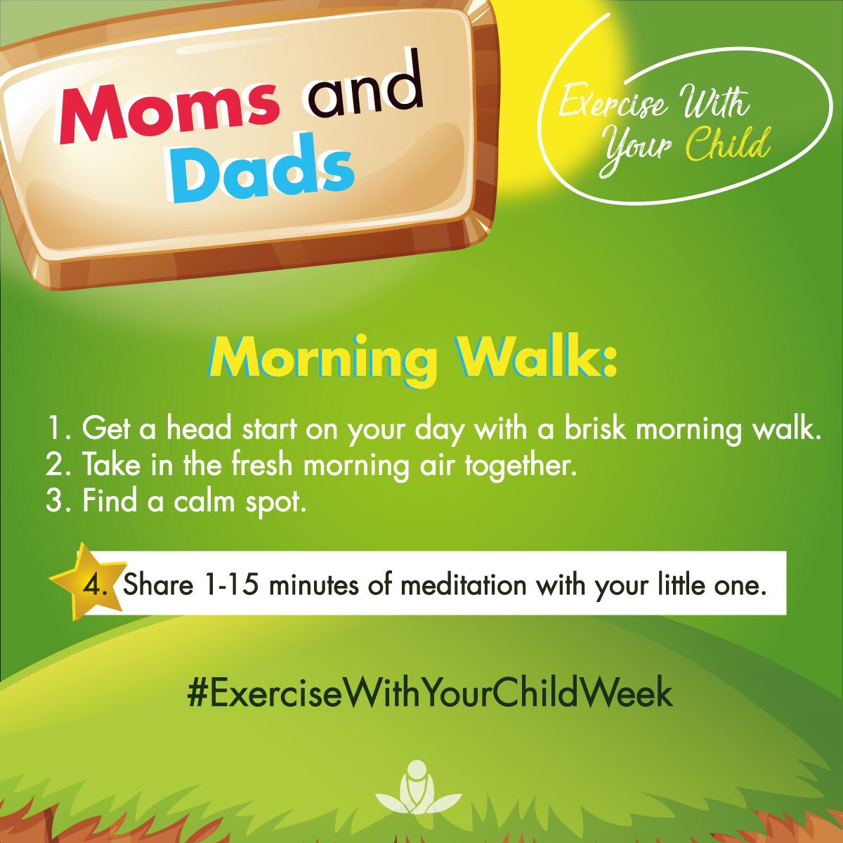 SOSmeditate's tweet photo. Moms and Dads: It's #ExerciseWithYourChildWeek! Looking for creative ways to bond with your child? This week, we share 3 ideas that will give you a workout while leaving a lasting impression on your little ones. #ExerciseWithYourChild https://t.co/7PN0KE06bb