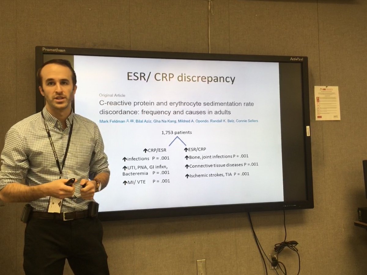 VA Boston Joint Chiefs (@bostonchiefs) on Twitter photo Discordant ESR and CRP? As <a href="/DouglasBJacobs/">Douglas Jacobs</a> teaches, the pattern of discordance can help your narrow your differential! #meded #AMReport Discordant ESR and CRP? As <a href="/DouglasBJacobs/">Douglas Jacobs</a> teaches, the pattern of discordance can help your narrow your differential! #meded #AMReport