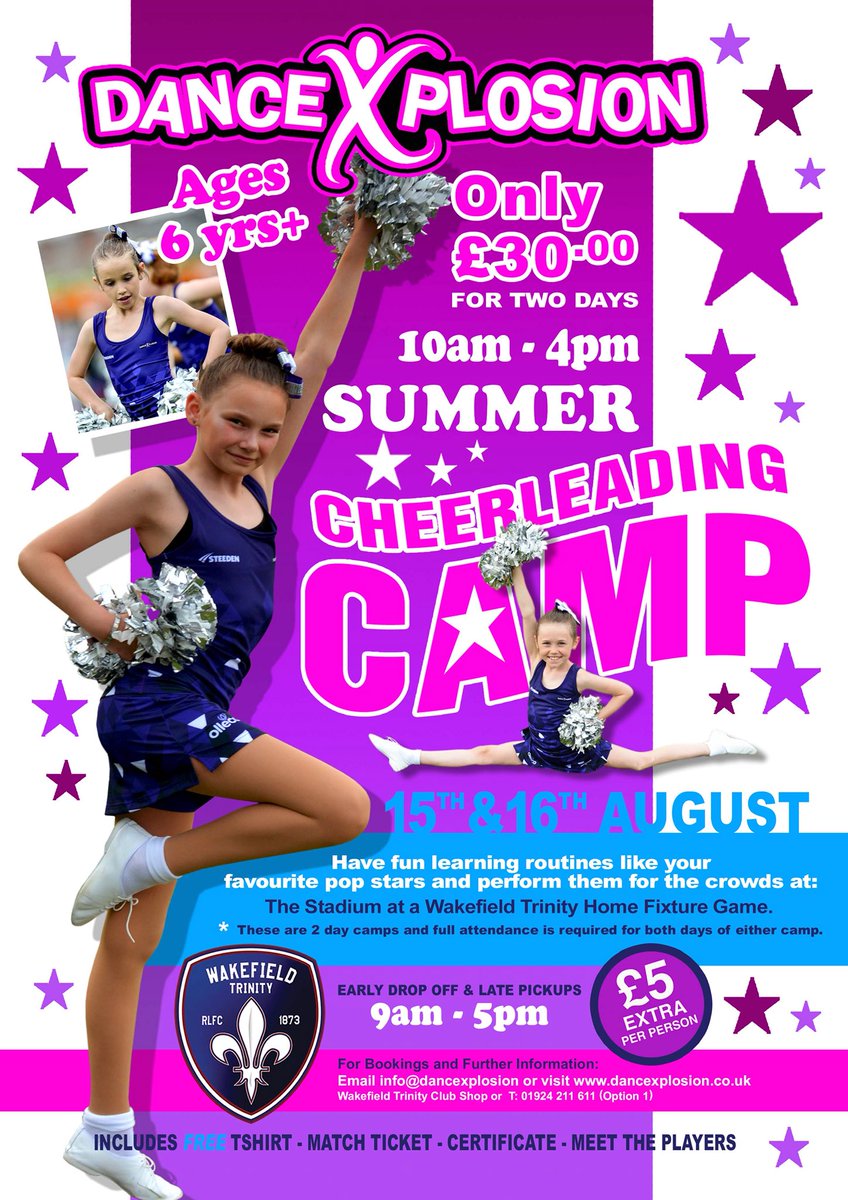 DanceXplosion2's tweet photo. Now taking bookings for our very popular holiday camp!

To book a place or for more info email info@dancexplosion.co.uk or visit https://t.co/nPnymycPiG https://t.co/4PKpgvNHc6