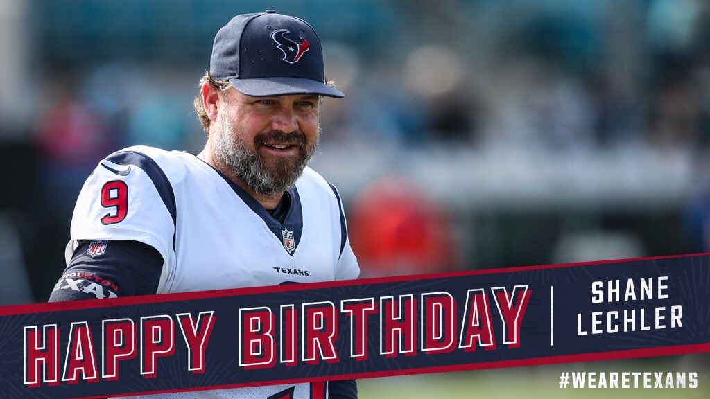 HoustonTexans's tweet photo. RT to help us wish P Shane Lechler a happy birthday! 🎉🎈 https://t.co/dN6ErzD5PV