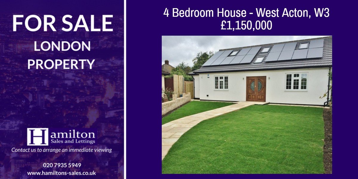 hamilton_let's tweet photo. We are pleased to offer for sale a newly built 4 bedroom semi-detached house in a lovely residential area of West #Acton #W3. £1,150,000. Call us on 020 7935 5949 to arrange an immediate viewing.
https://t.co/Aryau91F95
#Property https://t.co/pNsLqHHg4n