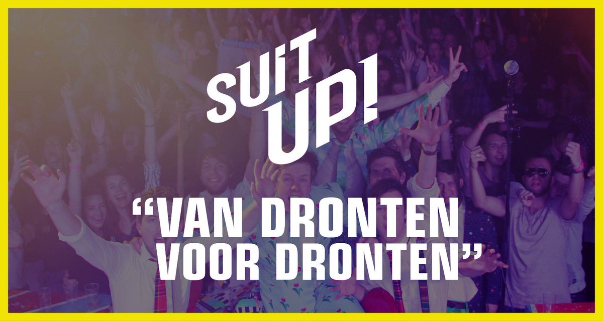 MPDDronten's tweet photo. De Dronter coverband Suit Up! wilt het publiek trots maken! Speciaal voor de Meerpaaldagen hebben de jongens nog een verrassing voor het publiek. Maar wie dat wilt zien, moet toch écht even naar de tent toe komen om 21:00 uur. #waarisdatfeestje #MPD18 https://t.co/EM4iZA3OjI