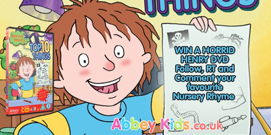 Want to win a <a href="/theHorridHenry/">Horrid Henry</a> #DVD? Just Follow and RT telling us your favourite nursery rhyme. #Competitions #everyday #ThisWeek with <a href="/AbbeyKids/">AbbeyKids</a> #win