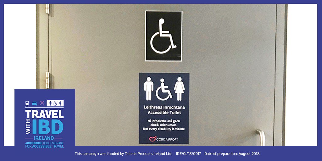 We did it! @CorkAirport is the first travel hub to adopt accessible toilet signage as part of Travel with IBD Ireland. Thank you for your help to make this possible #TravelWithIBD #NotEveryDisabilityIsVisible