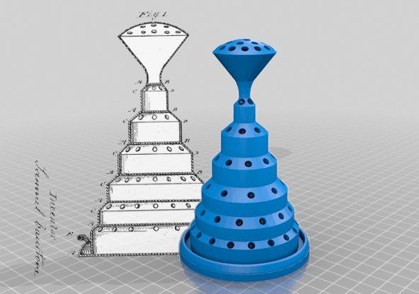 doctorow's tweet photo. #5yrsago 3D printable objects modeled on expired 19th century patents https://t.co/A3010rZC9Q https://t.co/c82vslw9Ew
